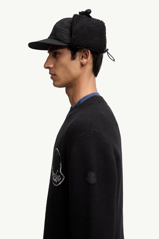 Embroidered Logo Wool Sweater