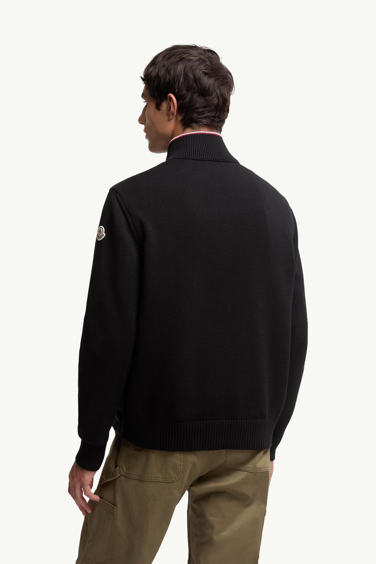 Padded Zip-Up Cotton Cardigan