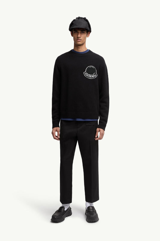 Embroidered Logo Wool Sweater